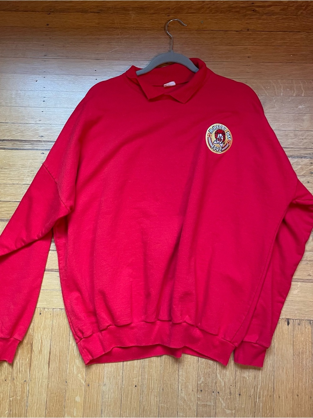Red McHappy Day 1992 Sweatshirt with Collar